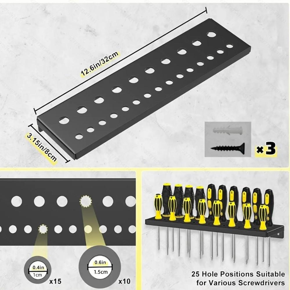 Rustproof Screwdriver Organizer Tool Storage Rack  for Garden Garage Workshop Tool Chest Workbench