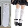 Cotton Girls Socks, Spring Thin Style In Tube Socks 3-Layer Lace Bowknot Charm Stackable for Kids 3-13T