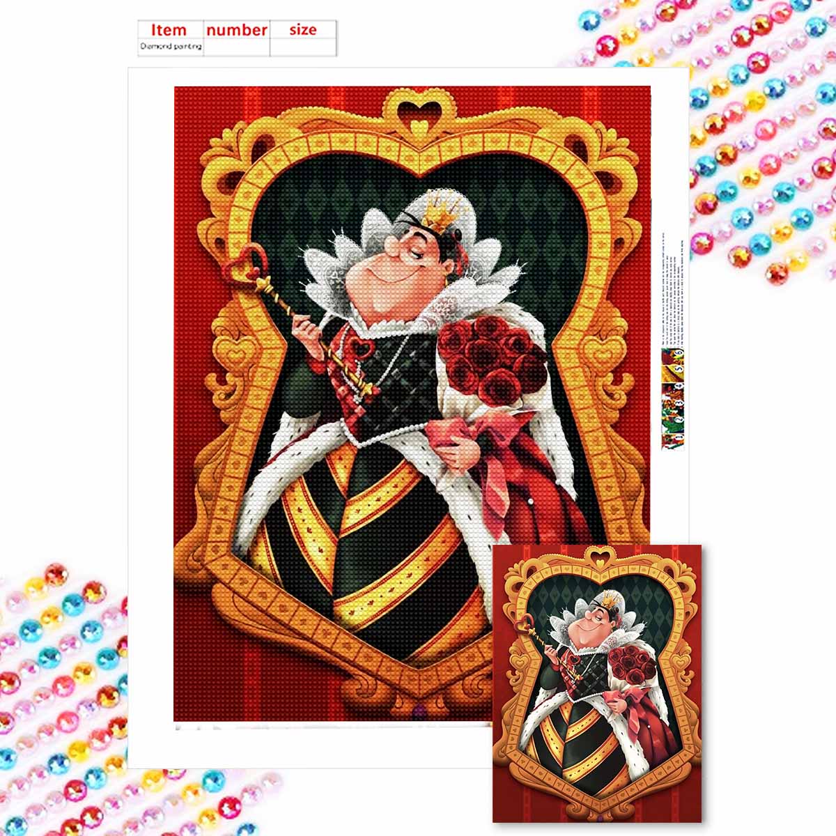 

5D Алмазная Живопись Сделай Сам Гордый Король и Цветы Полная Выкладка Стразы Мозаика Вышивка Изделия Ручной Работы Домашний Декор Подарок Round 20x30cm