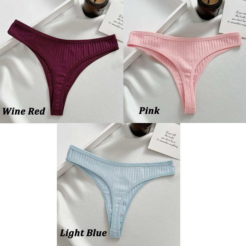 FINETOO 3 Teile/satz frauen Baumwolle Thongs Sexy G-String Höschen Low Rise Unterwäsche Weibliche Atmungsaktive Weiche Dessous Einfarbig Unterhosen
