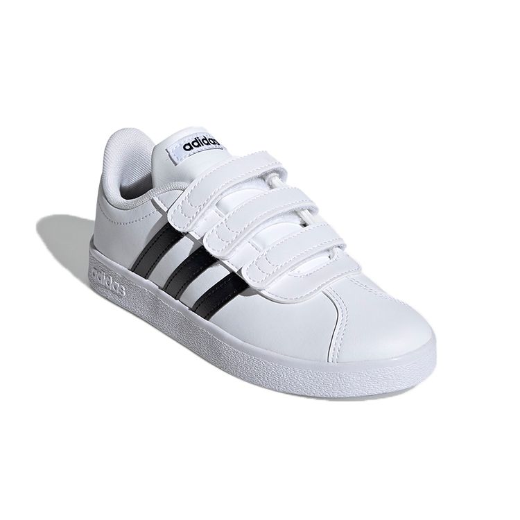 Adidas Vl Court 2.0 Comfortable Lightweight Low-Top Kids Skate Shoes Kids Sneakers White Black DB1837