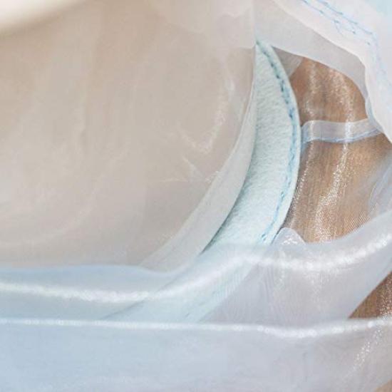 Organza Urn Cover (Blue) - 5-inch Lace Cover (2 Colors) for Keeping Ashes and Urns (Blue)