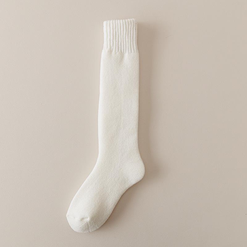 Men's Fleece-Lined Cashmere Socks: Calf-Length, Imitation Wool, Thick, Warm, Perfect for Spring, Autumn, and Winter.