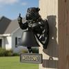 Yousheng Middle Finger Muscle Dog Doorbell Vintage Puppy Welcome Door Bell Home Office Entrance Decorative Bell Pet Lover Gift