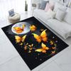 Moonlight Butterfly Area Rug – Non-Slip, Vibrant Orange Butterflies & Moon Design, Soft Crystal Velvet, Elegant Home Decor for