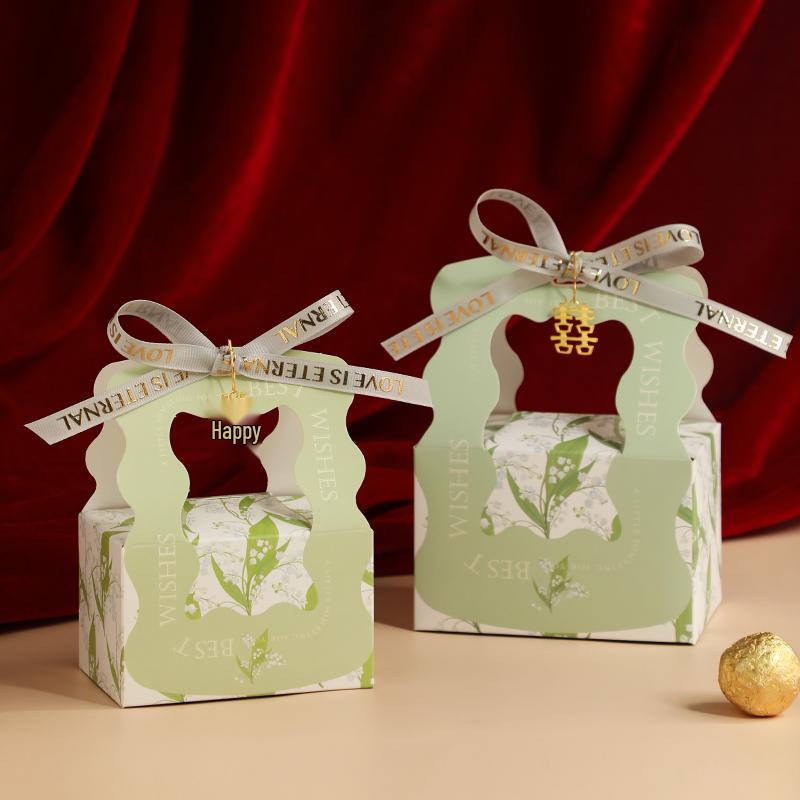 Creative Wedding Favor Candy Gift Box Set with Thank You Bag
