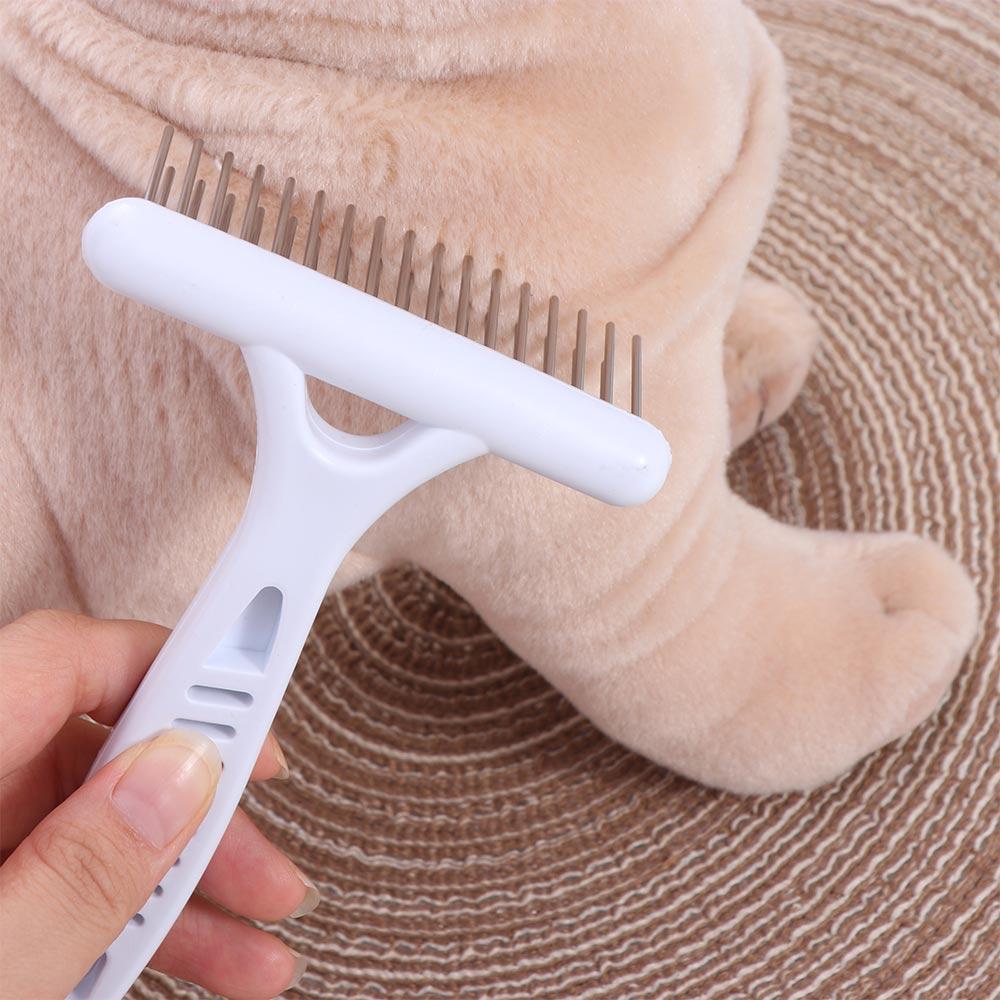 Stainless Steel Dog Needle Row Comb Double Row Dog Hair Fur Shedding Remove  For Dogs Puppy Cats