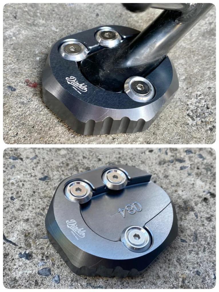 Honda Rebel 250/500/Stand Plate/Gunmetal RB0156 Diablo Custom Works Stand Pad Motorcycle for Rebel 300 & 500/ Titanium Color