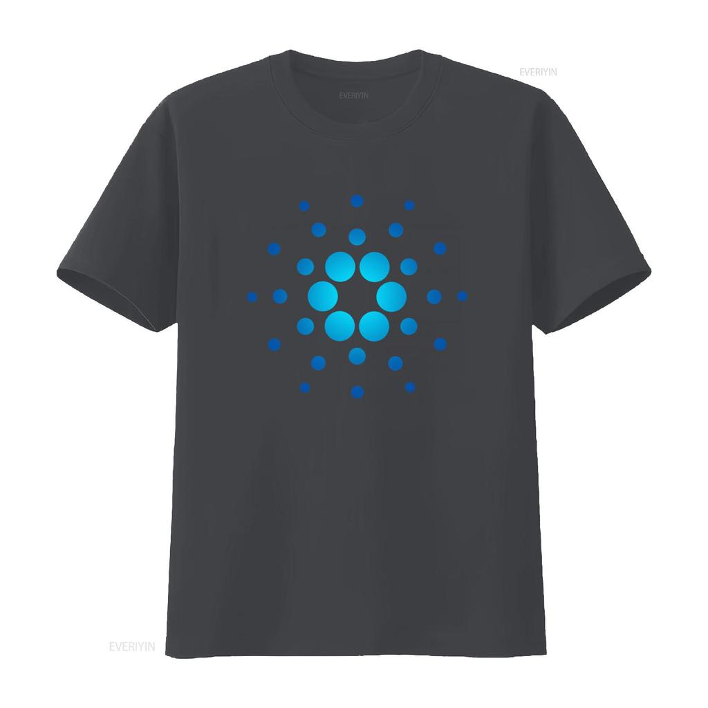 Cardano Crypto Ada Coin Blockchain Cryptocurrency T Shirt with Blue Dot Pattern Design vintage Washed Breathable Unisex