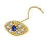 Fashion Gold S Rod Needle Curved Hook Thin Rod Nose Stud Sapphire Devil Eye Nose Decoration Personalized Simple Cartilage Nail