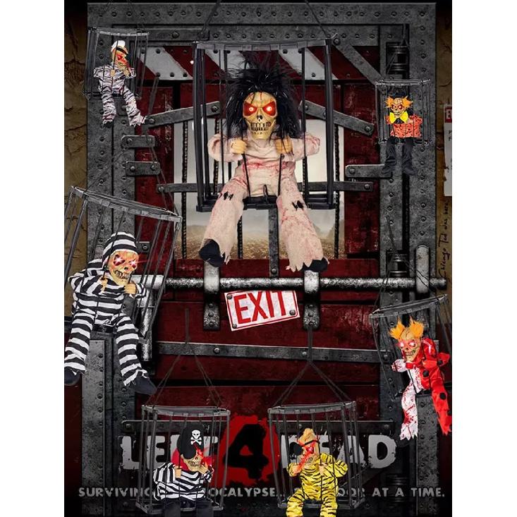 Halloween Hanging Ghost Toys Prisoners Cage Ghosts Screaming Talking Let Me To Go Out Play Pranks Talking Props Ghost Pendant