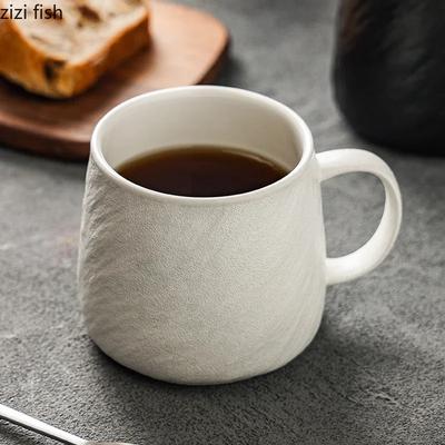 Keramiktasse mit einfarbigem Steinmuster und großer Kapazität, Getränketasse, Kaffeetasse, Milchtasse, Paartassen für den Haushalt, Teetassen, Wassertassen