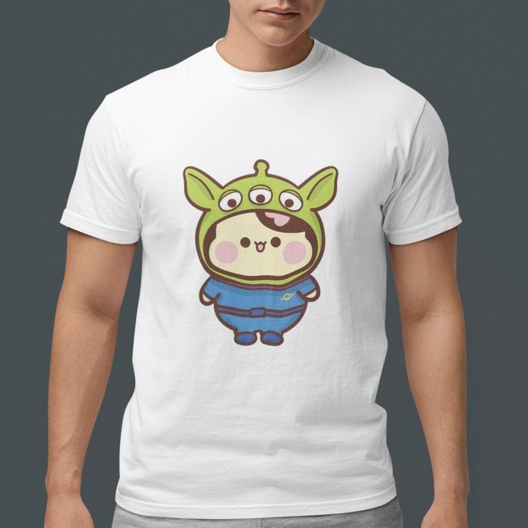 Cute Three-Eyed Alien T-Shirt Funny Cartoon Graphic Tee Unisex Casual Top Gift XXL