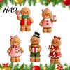 Christmas Table Centerpieces Cartoon Gingerbread Wooden Ornament, Double-sided Printed Desktop Tabletop Figurines, Themed Ornaments Decorative