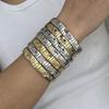 Mode Katzenpfote Hund Kirsche Italienische Charms Armband Edelstahl Elastisch Klobig Punk Armreif Herren Damen DIY Schmuckherstellung Geschenke
