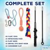 YES4QUALITY Flirt Pole for Dogs - Safe & Strong for Large Breeds with Nylon Cord - Spring Pole for Tug of War, Interactive Play & Puppy Training -