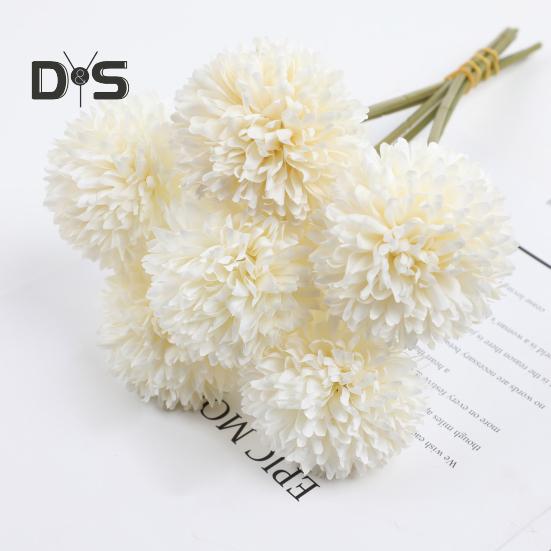 6 Stück künstliche Chrysanthemen-Bälle, realistisch, UV-beständig, künstliche Seidenblumen, für Hochzeiten, Partys, drinnen und draußen, Büro, Tischdekoration, Kunstblumen