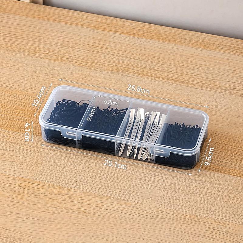 Clear Plastic Compartment Makeup Organizer Box Dustproof Jewelry Hair Accessories Desktop Storage Case