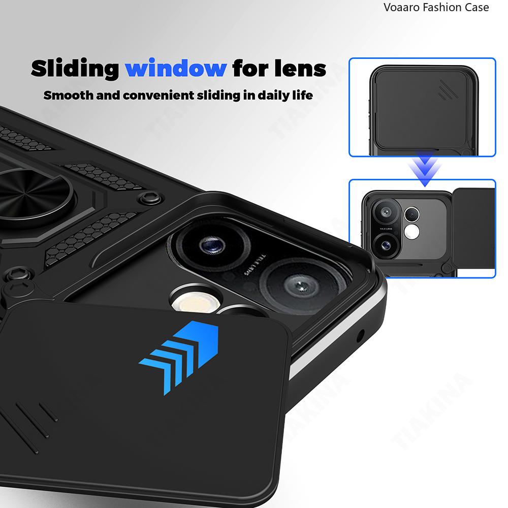 Slide Lens Armor Funda for Vivo X200 FE 5G V2503 Case for Vivo S30 Pro Mini 5G V2465A Case Magnetic Ring Stand Holder Cover Capa
