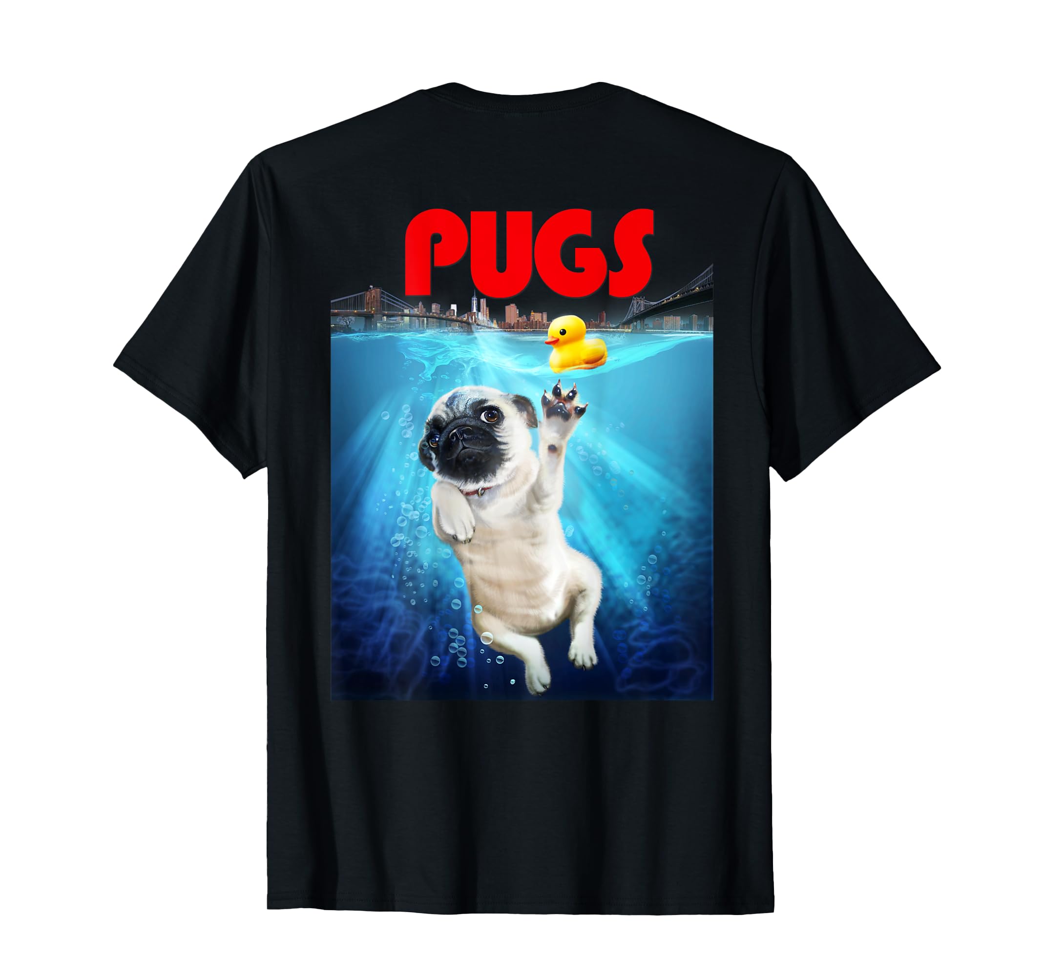 

Playful Pug Diving for Rubber Duck Adventures T-Shirt