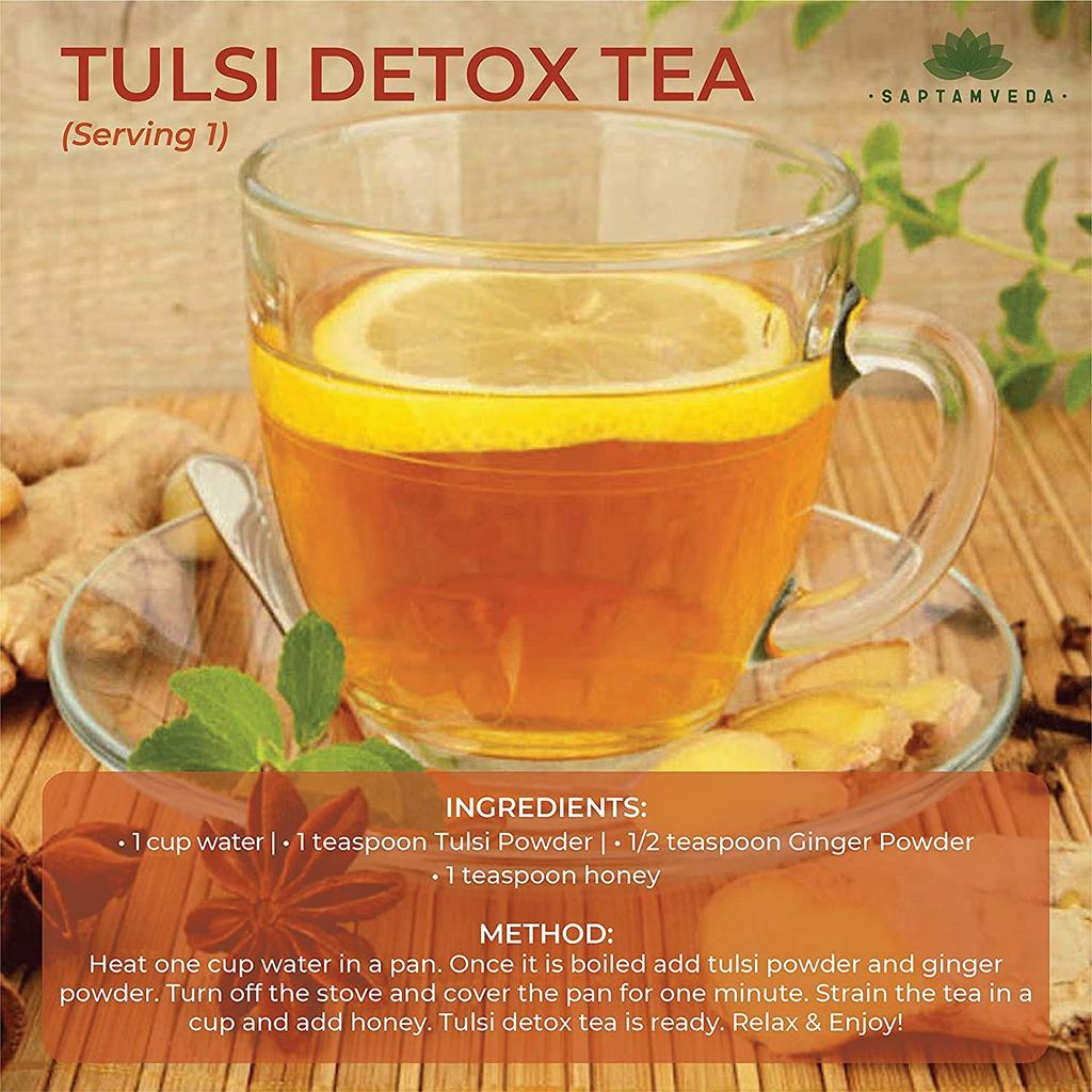 SAPTAMVEDA Organic Tulsi Powder 150gm and Amla Powder 150gm for Skin & Hair Care