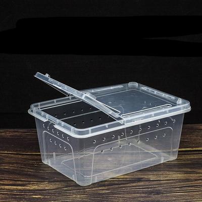 Terrarium för reptiler Transparent plastlåda Insekt Reptiltransport Avel Levande foder Matningslåda Sköldpaddatank Reptillampa