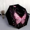 1pc Wings Flowers Automatic Folding Umbrella - Compact 8-Rib Design, Durable Plastic & Iron, Lightweight for Outdoor Daily Use117