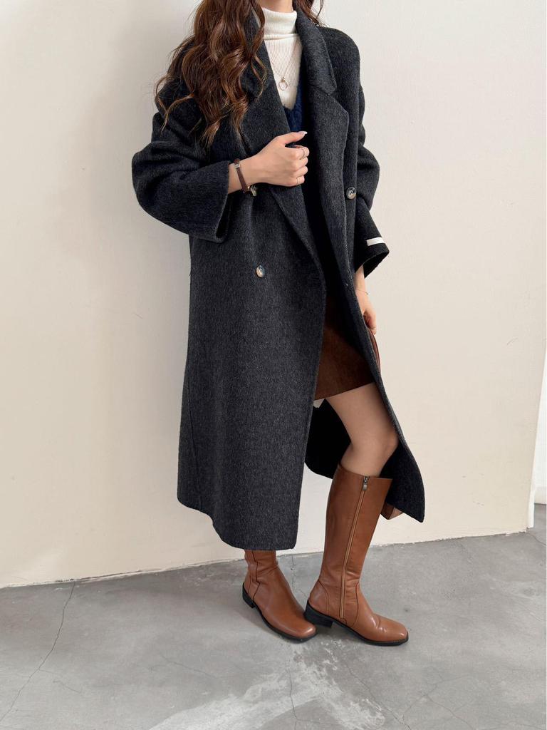 2025 High-End Handgenähter Doppelseitiger Wollmantel für Damen: Eleganter & Vielseitiger Herbst/Winter-Stil