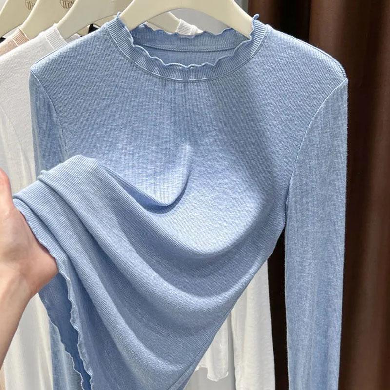 Pullover för kvinnor Bomull Oversize Fleece Förtjockad Lös Rundhals Casual Långärmad Topp