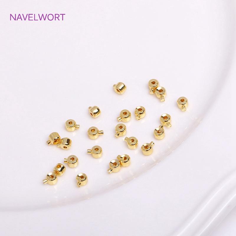 

18K Gold Plated Crimp Beads End Cap for Memory Wire, End Beads Fittings For Jewelry Making 10 pieces