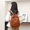 Lightweight Backpack Women's Large Capacity Commuter Travel Bag Corduroy Student Schoolbag