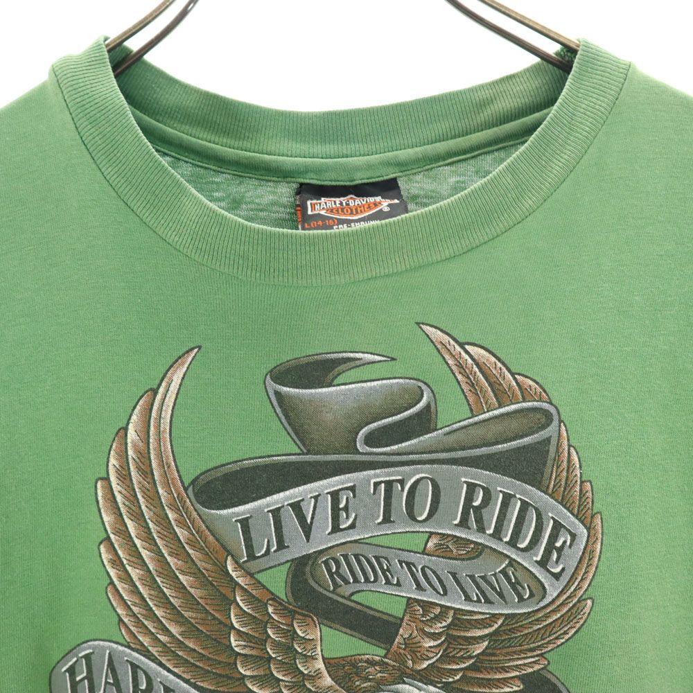 HARLEY DAVIDSON 90s Made in USA Old Short sleeve T-shirt L 14-16 Kid's Used