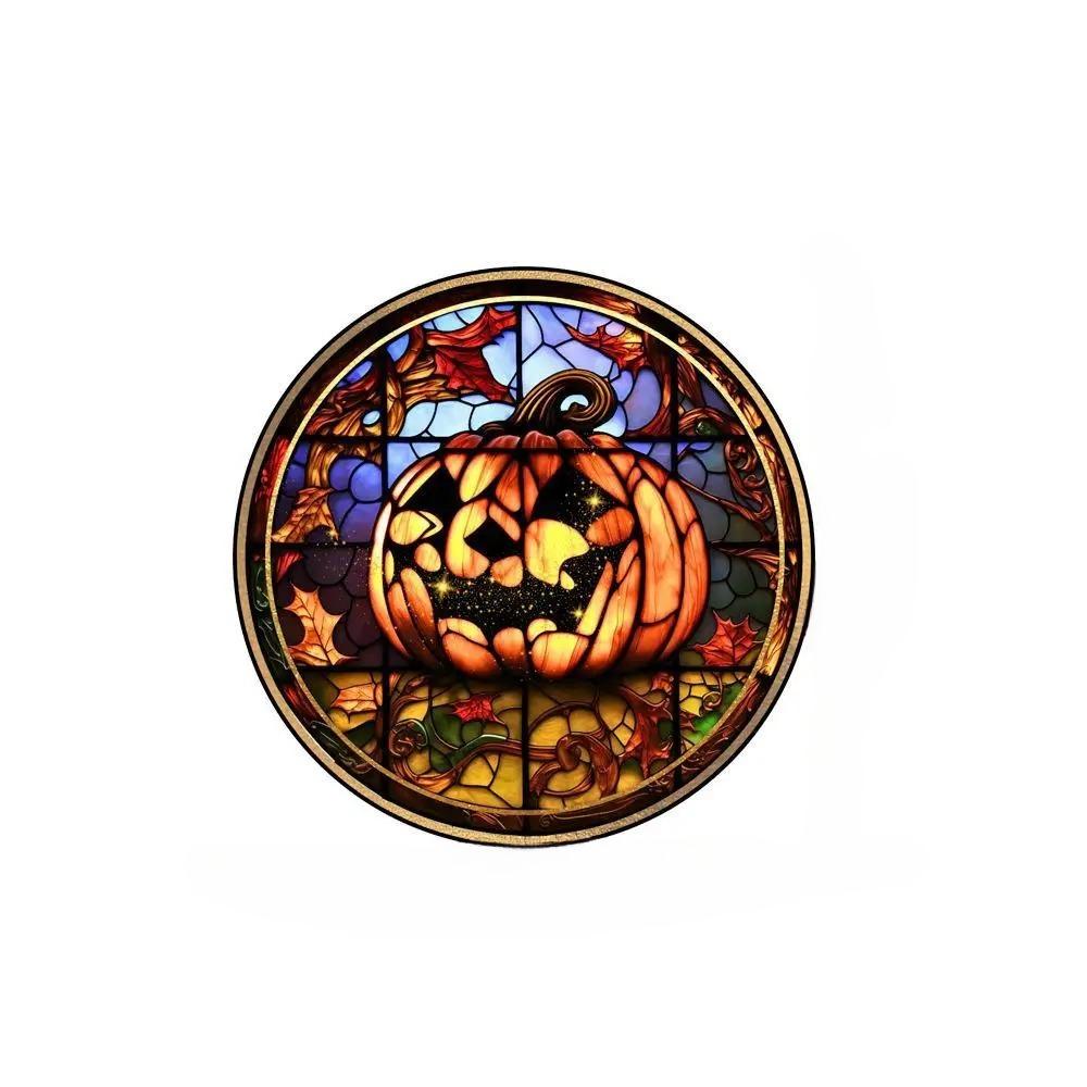 1-10PCS Halloween Stickers with Crow Cat Castle Tree Pumpkin Design Non Adhesive Electrostatic Window Film for Home Decoration