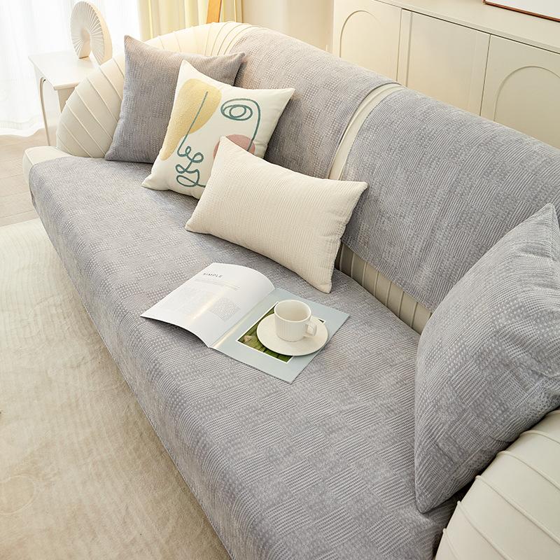 Sofa Cushion Four Seasons Universal Non-slip Simple Modern Cushion Net Red Waffle Living Room Backrest Towel Leather Sofa Cover Cover