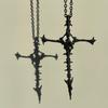 New Retro Skeleton Personality Cross Pendant Necklace For Men Women Minimalist Punk Party Jewelry Gifts