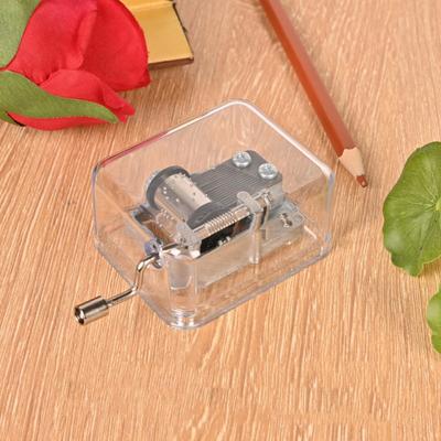 Acrylic Craft Hand Operated Music Box Transparent Acrylic Creative Crafts Ornaments  Children