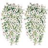 2Pcs Violet Artificial Flowers Vine Hanging Fake Flowers Faux Plants Vines for Home Room Decor Garden Wedding Decoration Flowers
