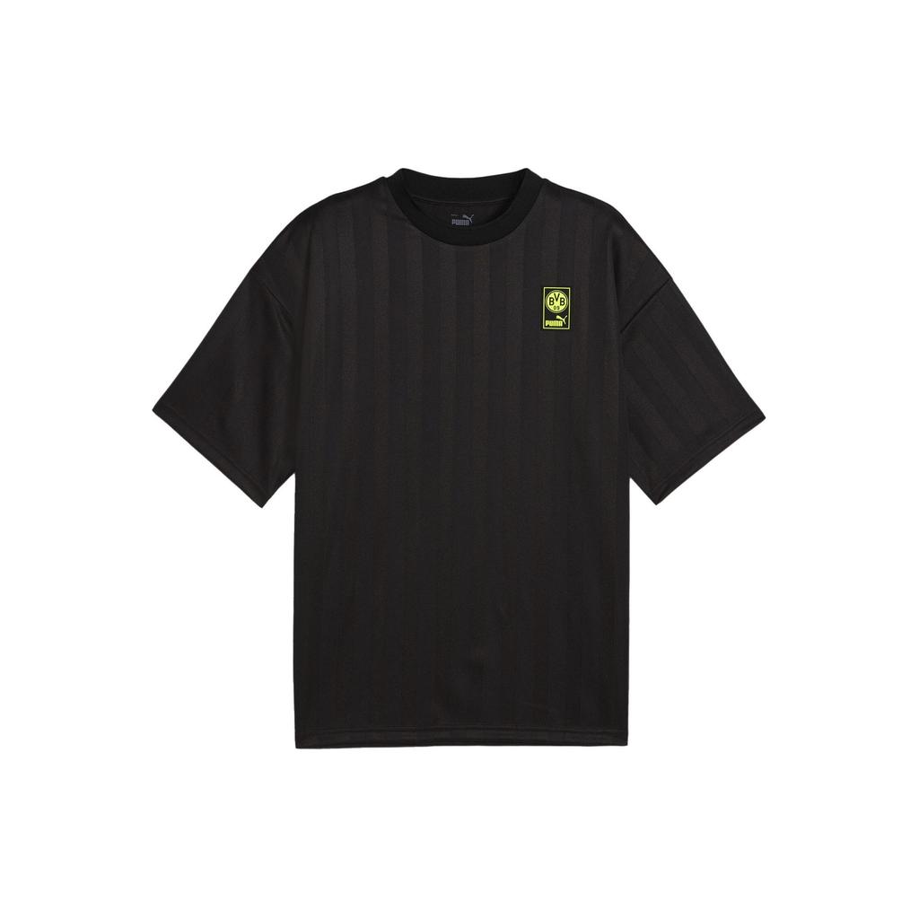 Puma Bvb Ftblnrgy Ss Jersey Solid Color Casual Loose Round Neck Short Sleeve T-Shirt Men Tops Black 774274-05