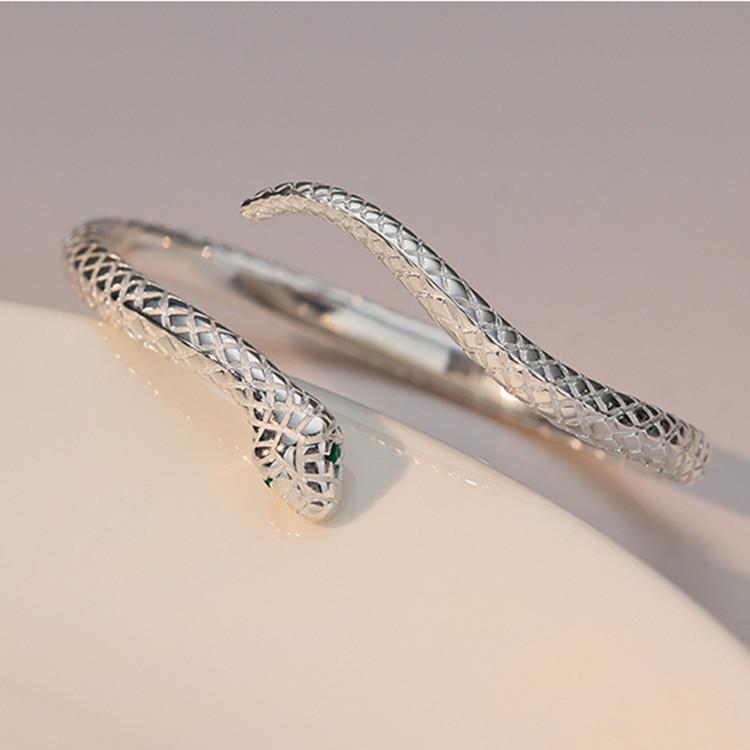 Bracelet Serpent Plaqué Argent pour Femmes - Cadeau de Bijou Parfait pour l'Automne, l'Hiver et les Fêtes du Nouvel An