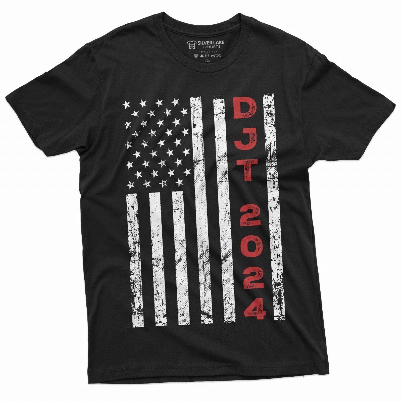 DTJ Trump 2024 USA Flag T-shirt Donald Trump for President Republican party Tee S
