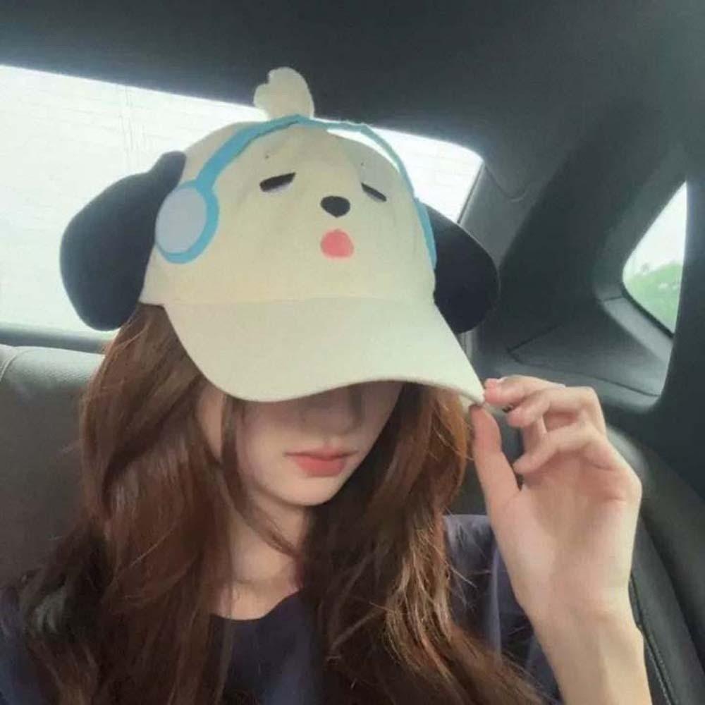 Breathable Eyewear Puppy Cap Sweet Puppy Hat with Big Ears Headset Dog Baseball Cap  Sunshade