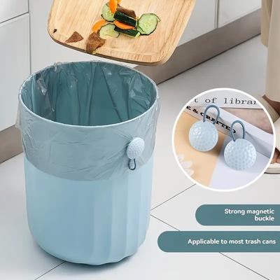 2PCS Household Garbage Bag Fixing Buckle Plastic Bag Non-slip Bucket Edge Fixing Ring Trash Can Pressure Ring Magnetic Suction Fixed Without Falling