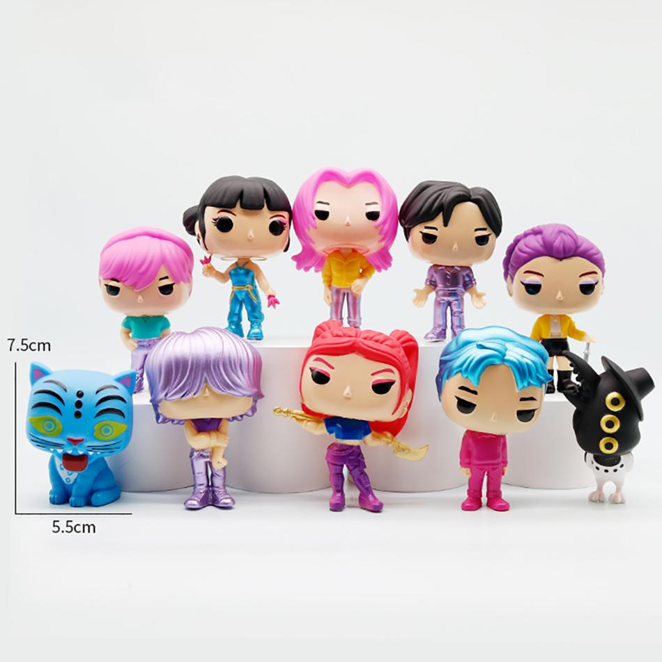 NEW Kpop Demon Hunters Figure Cartoon Kawaii Tiger Rumi Mira Zoey Action Figure PVC Desk Decoration Model Doll Toy Kids Gift