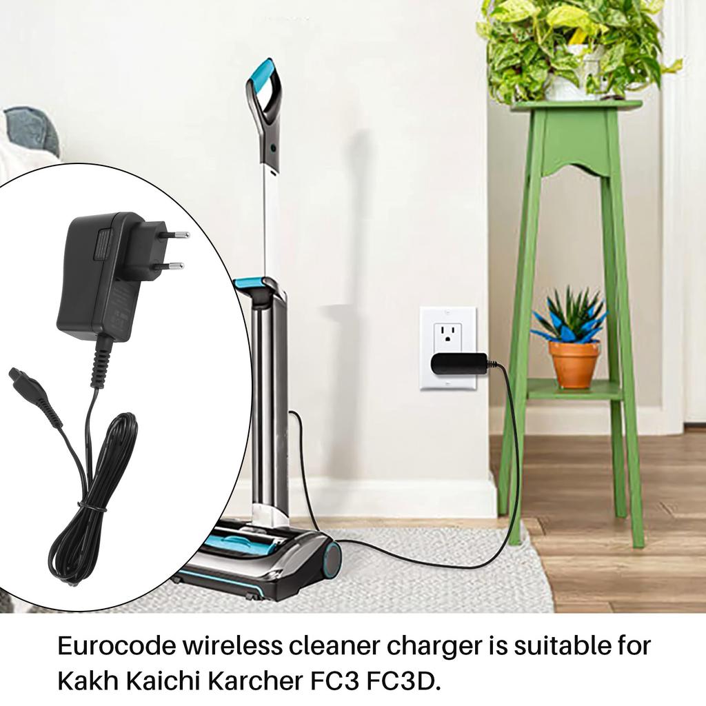Intelligent Charger Power Supply for Karcher FC3 FC3D Wireless Cleaner Charger, EU Plug