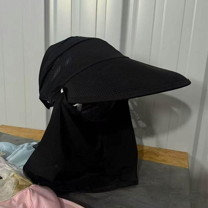 Full Coverage Hats Women Anti Sun Ice Silk Wide Brim Outdoor Face Cover Casual Sunscreen Foldable Adjustable Hiking Hats