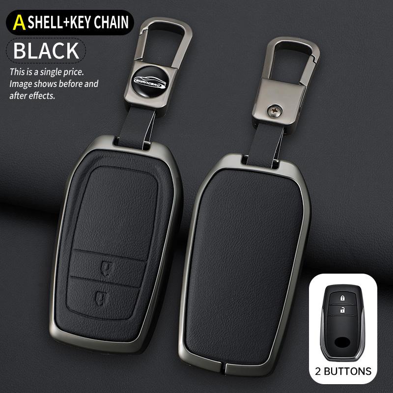 2 3 4 5 6 Buttons Car Key Case Cover For Toyota Gr Sport C-Hr Gazoo Rav4 Racing Mirai Avensis Zinc Alloy Keychain Accessories