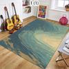 Luxuriöser Rechteckiger Teppich in Türkis und Gold Marmor Abstrakt Kunst Textur Rutschfeste Fußmatte für Wohnzimmer Schlafzimmer Elegante Heimdekoration