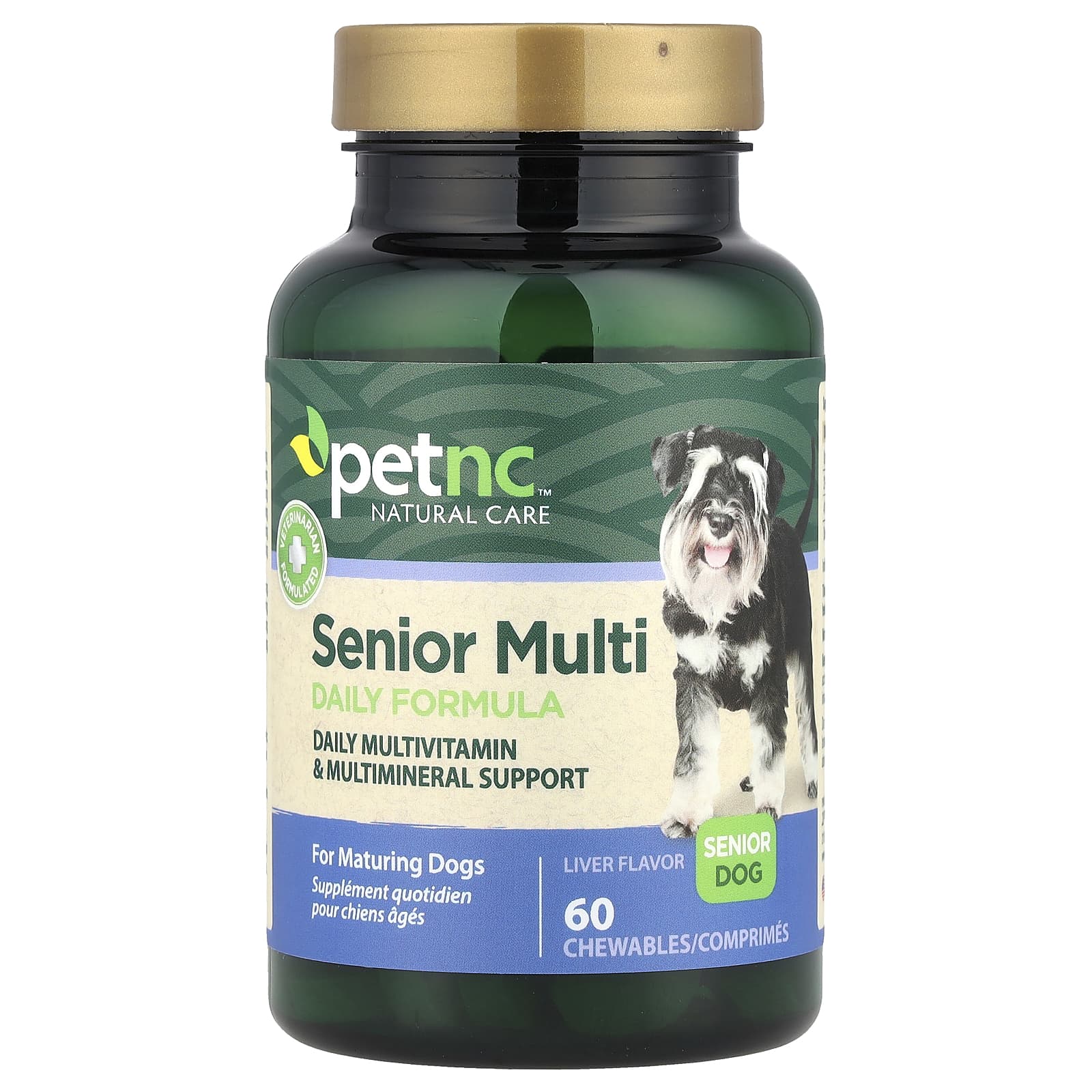 

Pet Natural Care, Мультивитаминная формула для пожилых собак, Вкус печени, 60 жевательных таблеток