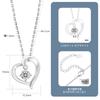 KRKC&CO Necklace for Women - Open Heart Pendant with VVS1 Moissanite, Sterling Silver 925, Platinum Finish, Hypoallergenic, Adjustable Length (40+5cm)
