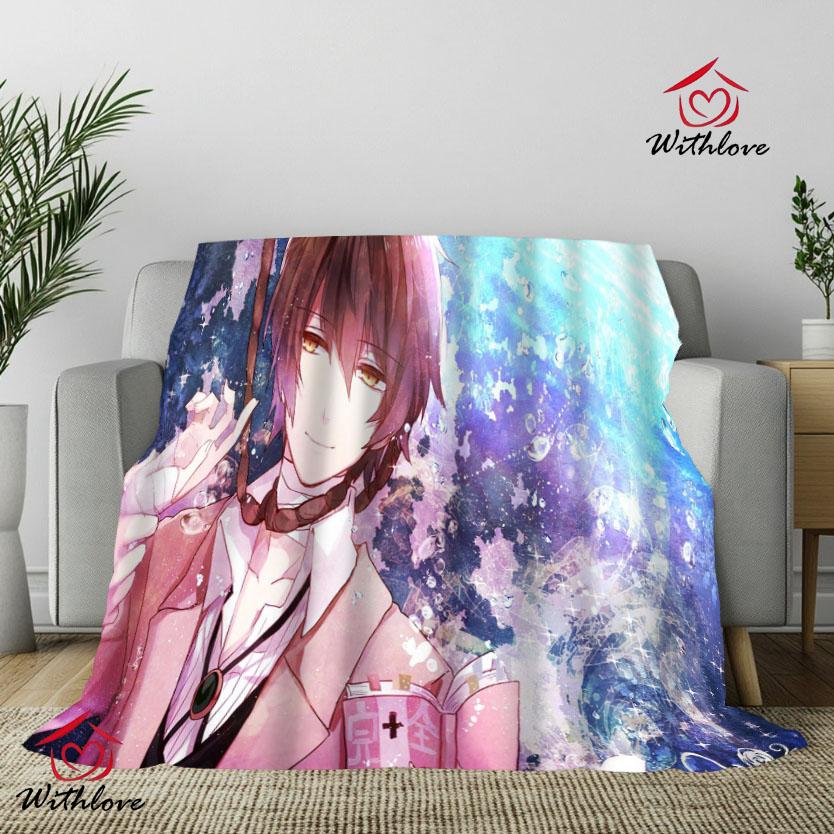 Dazai Bungo Stray Dogs Flanell-Kuscheldecke für Schlafzimmer Anime Dekoratives Sofa Picknick Nickerchen Decke Heimdekoration Geschenk 70x200cm